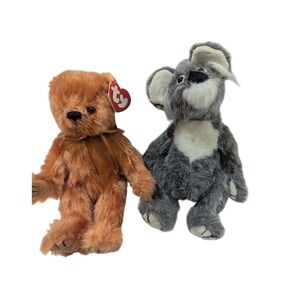 Ty Attic Treasures 1993 Bear and Koala Plush Stuffed Animal Lot of 2 8 Inch